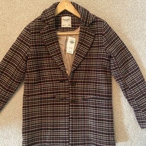 Abercrombie heavyweight wool-blend blazer coat